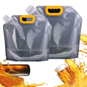 1-10L Foldable 맥주 가방 취소 마시는 손잡이를 가진 주스 음료 주류 플라스틱 포장 부대를 위한 재사용할 수 있는 캠핑