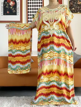 2023 년 아프리카 여름 스타일 짧은 소매 드레스 꽃 Tie-dye 다채로운 Boubou 맥시 이슬람 여성복 아프리카 옷 Abaya