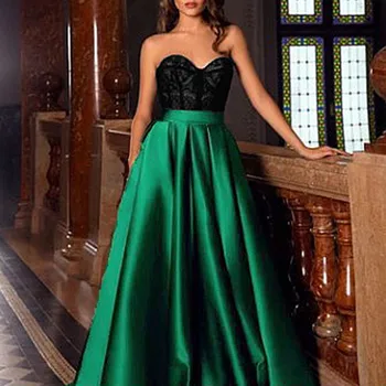 우아한 녹색 저녁 파티 드레스 패치 워크 섹시한 맥시 드레스 여성 2021 슬리브리스 랩 유 레이스 드레스