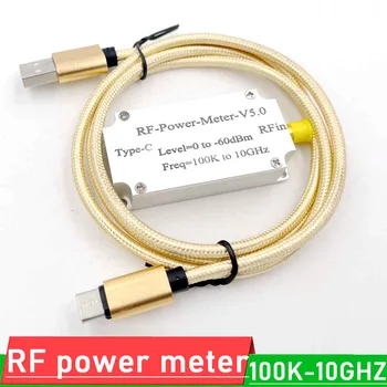 100K-10GHZ USB RF power meter V5USB 통신 데이터 내보내기 전력 검출기 진폭 측정 소프트웨어에 대한 햄 라디오