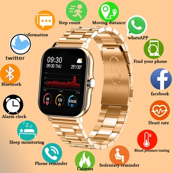 LIGE 새로운 Bluetooth 똑똑한 시계 전화 WomenFull 터치스크린 스포츠 피트니스 시계 블루투스 적합한 안드로이드 os Smartwatch