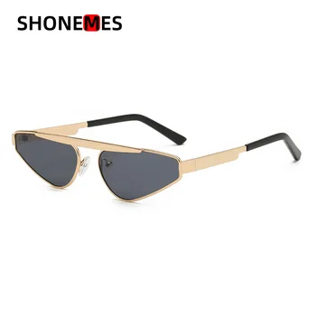 ShoneMes 눈 여성 선글라스 남자의 세련된 디자인 그늘에 삼각형 금속 구조 옥외 UV400 태양 안경을 위한 남녀 공통
