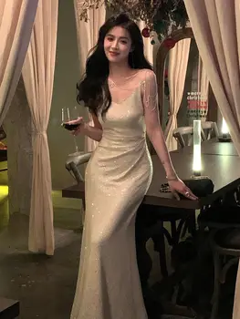 새로운 여성의 긴 드레스 스 섹시한 저녁 파티 웨딩 파티 드레스