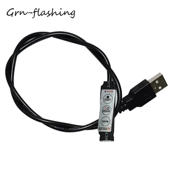 GRN-번쩍이는 50CM USB 케이블 커넥터 라인 DC5-24V3 키 4 핀 스위치 라인 제어 라인에 대한 RGB LED 스트립