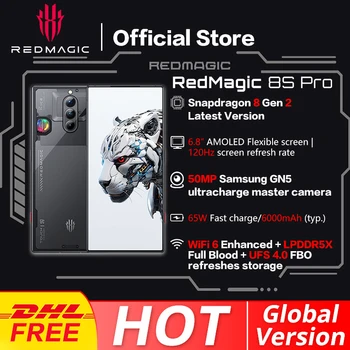 글로벌 버전 Redmagic8s 프로 5G6.8 120Hz AMOLED 의 최신 버전 Snapdragon8Gen2Octa Core50MP 트리플 카메라 NFC