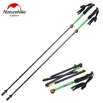 Naturehike1 개 가벼운 섹션에서 다섯 겹 지팡이 울트라 라이트 7075 스폰지 처리는 전문 잠금 Trekking Pole NH15A