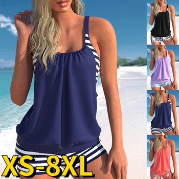 여자 수영복 패션에 두 개 설정이즈 여름 새로운 디자인을 인쇄하는 수영복을 느슨 비치웨어 여성 Monokin XS-8XL