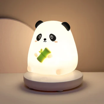 귀여운 팬더 LED 가벼운 실리콘을 터치 밤 램프 Dimmable USB 충전화 데스크 램프를 위한 아이 방 인테리어는 선물