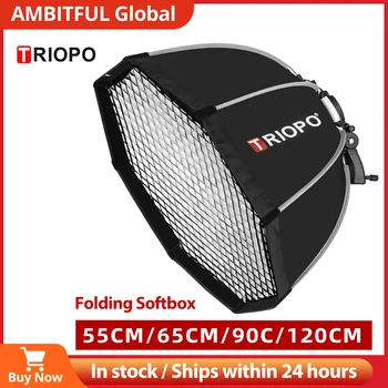 Triopo55cm65cm90cm120cm 십시오 휴대용 옥타곤산 Softbox+벌집 Grid 야외 플래시 소프트 상자에 대한 캐논 Godox
