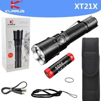 Klarus XT21X/XT21X 프로 LED 가 손전등 XHP70.2 4000Lm USB 충전용 전술상 플래쉬 등으로 21700 리튬-이온 배터리