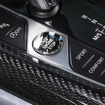 BMW3 4 시리즈 G20G21G22G23G26G28 2020-2023 자동차 크리스탈 엔진 시작 정지 버튼 스위치 손잡이 커버 스티커 부속품
