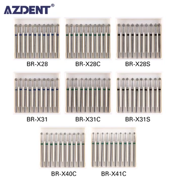 AZDENT10 개/팩 치과 다이아몬드 부르는 볼 스테인리스 스틸 라운드 Bur25mm FG1.6mm 을 위한 고속 핸드 피스 450000r/min