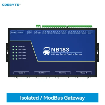 8-채널 시리얼 Server RS485/rs232/422 을 RJ45ModBus RTU TCP CDEBYTE NB183S 조에서 감시 MQTT/HTTP IOT 모듈