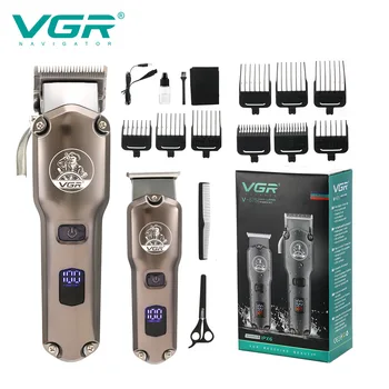 VGR 새로운 높은 전력이 점진적 페이더는 헤어 살롱에는 두 조각은 머리를 깎기 LCD 디지털 디스플레이 머리를 깎 V-675