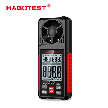 HABOTEST HT605 휴대용 디지털 풍속계 풍속 측 Windmeter LCD 백라이트 표시 온도 습도 측정기