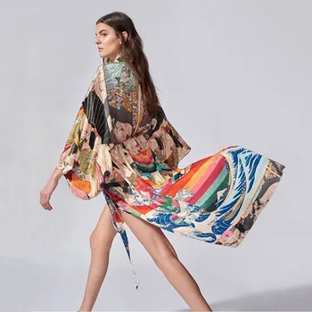 TEELYNN 여름에노키니를 커버 여 블라우스에 보헤미안 해변을 착용 세련된 긴 vestidos 세련된 일본의 꽃 가운 2024