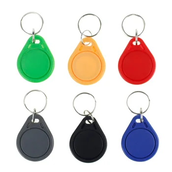 100RFID keyfobs13.56MHz keychains NFC 태그 ISO14443A MF 클래식®1k nfc 액세스 제어 토큰 스마트 키섯 가지 색