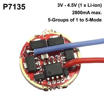 P7135 17mm1 셀 3A5-그룹의 1~5-드 드라이버 보드 AMC7135 7135LED 회로에 대한 손전등 DIY(1PC)