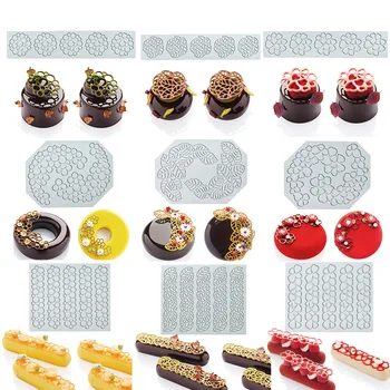 크리스마스 트리 퐁 실리콘 몰드 꽃 레이스 패드 케이크를 돋을새김하는 금형을 초콜릿의 비스킷 장식 인쇄 도구 칩