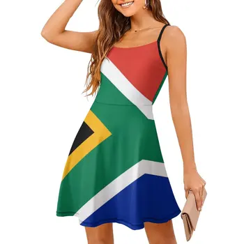 이국적인 여성의 가운 서스펜더 드레스가 남아프리카 플래그-아프리카계 럭비 Springboks,스티커 침대 이불 T-셔츠 여자의 슬링