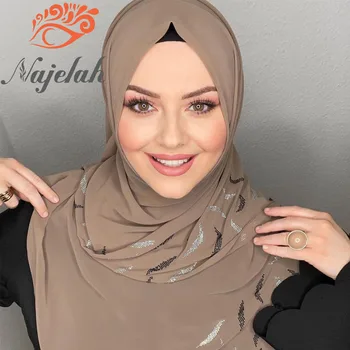 이슬람 럭셔리 장식 조각이 쉬폰 히잡 Abaya 터 드레스 무슬림 여성이 머리를 스카프 Hijabs 여자를 위한 응용 프로그램은 저지 소라 머리 숄