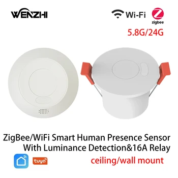 ZigBee/Wifi 밀리미터파이더는 인간의 존재 Motion Sensor Light 스위치 광도 검출 110/220V Tuya 스마트 홈 자동화 생활