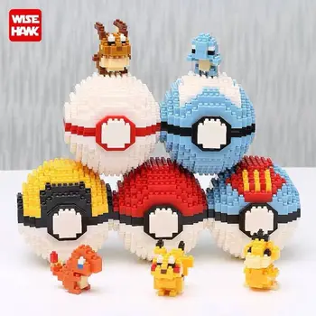 포켓몬 마이크로 빌딩 블록 Pikachu 이브여 Psyduck Magikarp Lapras DIY 찌를 공 미니 벽돌 그림 어린이 장난감