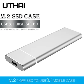 우 T24USB3.1 유형 C M.2 크 SSD 인클로저 M2USBC 이동할 수 있는 하드 디스크 박스 HDD Case2230/2242/2260/2280M2 케이블