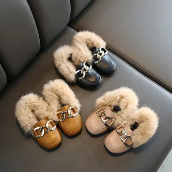 아이피발 어린이의 벨벳 신발 여자 아기를 따뜻 평 유아 검 브랜드 신발주발 체인의 모카신에 대한 겨울