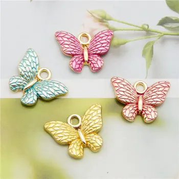 줄리 왕 8 개의 작은 나비 매력은 아연 합금의 혼합 색상 팔찌 보석 펜던트를 만드는 액세서리