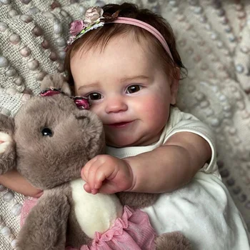 CUAIBB50CM 다시 태어난 아기 인형 신생아 소녀 베이 살아있는 진짜 부드러운 터치 매디와 함께 손을 뿌리 머리는 고품질의 수공예술