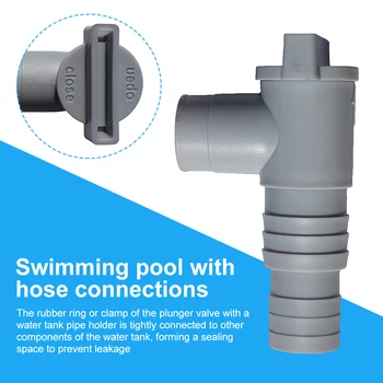 PVC 수영장에서 온/오프 플런저 밸브 튼튼한 32mm 수영장 펌프 어댑터 누출 증거 봉인을 위한 보충 야외 장비 부품