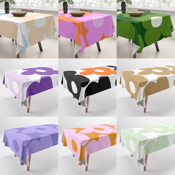 간단한 다채로운 꽃잎 패턴이 인쇄된 식탁보 홈 사각형자 상보