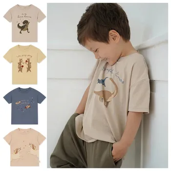 여름 KS 어린이는 T-셔츠는 새로운 남자와 여자는 동물을 인쇄 짧은 소매상 T-셔츠는 소년과 소녀 의류
