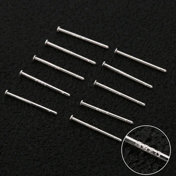 100pcs/lot 조각 S925 귀걸이 Pin 바늘 저자극성 닦은 귀걸이 막대 막대기 12x1.5mm DIY 보석 만들기