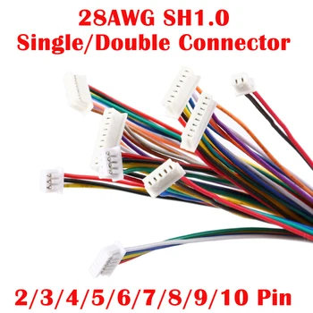 10 개 SH1.0 와이어 케이블 커넥터 DIY sh1 번 국도에서 가깝.0JST2/3/4/5/6/7/8/9/10Pin 전자 라인에 단일 터미널에 연결 플러그 28AWG10cm