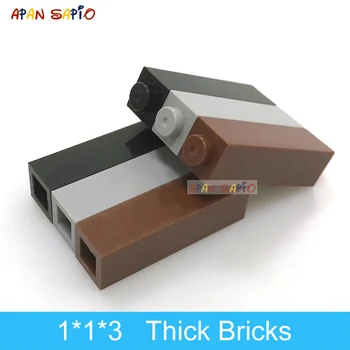 50 개 DIY 빌딩 블록을 두꺼운 벽돌 1x1x3 점 창조적인 교육 플라스틱 장난감은 어린이를 위한 브랜드 아이들은 선물