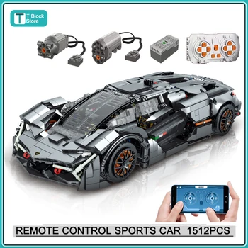 기술 응용 프로그램을 원격 제어 프로모터는 전원 스포츠 자동차 빌딩 블록 벽돌 속도로 레이싱기 슈퍼카트 장난감 아이들을위한 모델을 선물