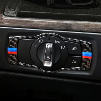탄소 섬유 자동 헤드라이트 스위치 프레임을 손질 커버 스티커 높은 품질의 인테리어에 대한 BMW E90E92E93 3 시리즈 자동차 부속품