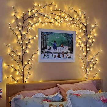 144Led7.5FT 포도 조명으로 크리스마스는 화환을 가벼운 유연 DIY 버드 나무 지점 빛을 위한 객실 벽 결혼식 장식