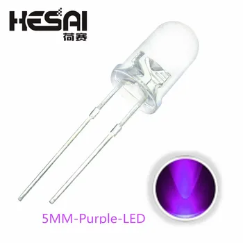 5mm LED F5 슈퍼 밝은 5MM 라운드 UV 투명한 보라색의 LED 램프 고품질 발광 다이오드