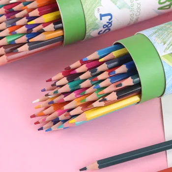 색연필 배럴 아이들은 그리기 위해 펜 초등학교 학생들의 연필을 설정 36 색 오일 색연필 예술 공급
