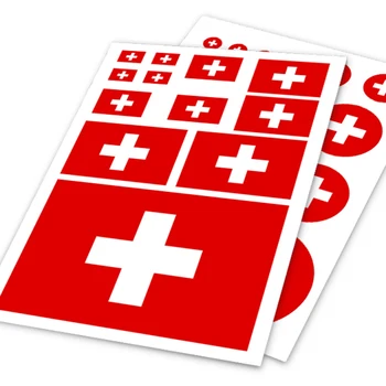 스위스 국기를 이용한 디자인 비닐 스티커 차의 성격에 낙서 차체 장식이 자 DIY 자동차 액세서리 스타일링