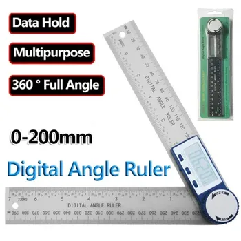 200mm 디지털 미터 각 360°디지털 방식으로 각 광장이자 전자 고니오미터 각도기 각 찾기 측정 측정 도구