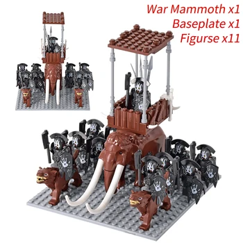 중세왕 Haradrim 맘모스 기사는 오크 전쟁이 코끼리를 탑재 전차를 무기 모델을 구축 블록 벽돌 어린이 장난감 선물