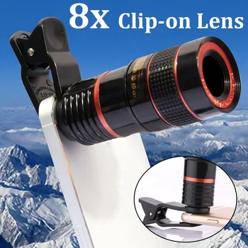 1/2 개의 8 배 긴 초점 휴대폰을 렌즈 8x 휴대 전화 망원경 Hd 카메라 렌즈는 외부 Zoom 특별한 렌즈를 위해 캠핑 보고