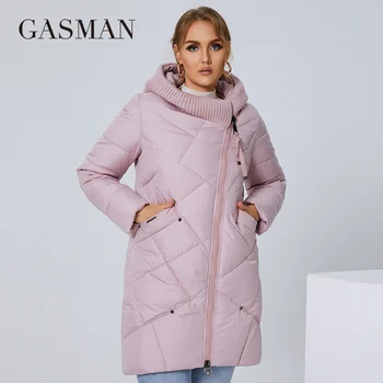 GASMAN2022 여자의 겨울 재킷 플러스 크기 L-6XL 핑크 패션 브랜드 코트 패션은 두꺼운 방풍 후드 파카 1702