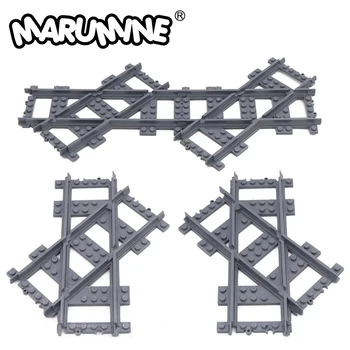 Marumine MOC 도시의 기차 트랙 횡단 철도 직선 가동 가능한 소프트 레일 트랙을 전환하고 조립되는 부품 53401 호환성