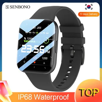 SENBONO 새로운 남성 스마트 워치 똑똑한 시계 손목시계 여자 P25 방수 IP68 피트니스 팔찌 스포츠 SPO2/BP/HR 계를 위한 안드로이드