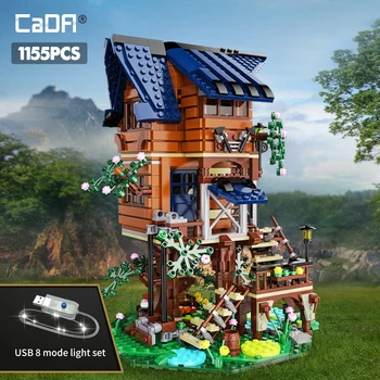 1155Pc Cada 숲의 사계절 트리 집을 건축 블록도 LED 빛 친구와 가정 장식 벽돌로 장난감